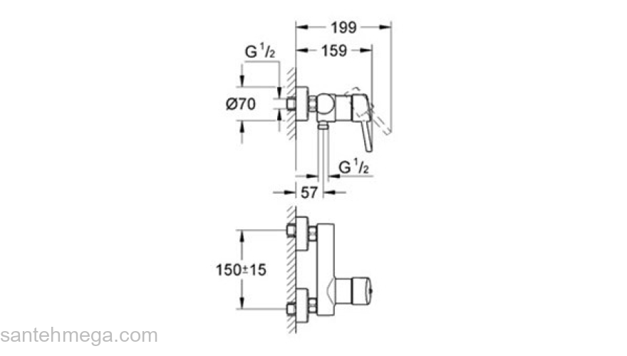 Смеситель для душа GROHE Concetto New 32210001. Фото