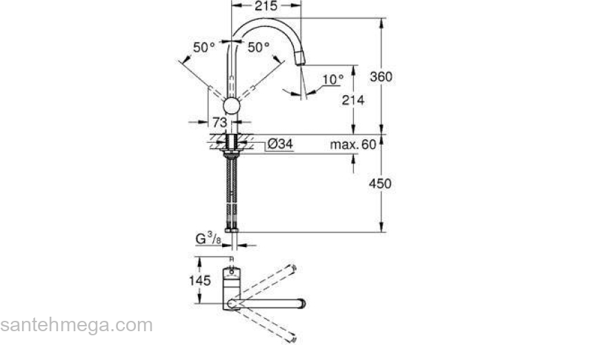 Смеситель для мойки GROHE Minta 3291800E. Фото