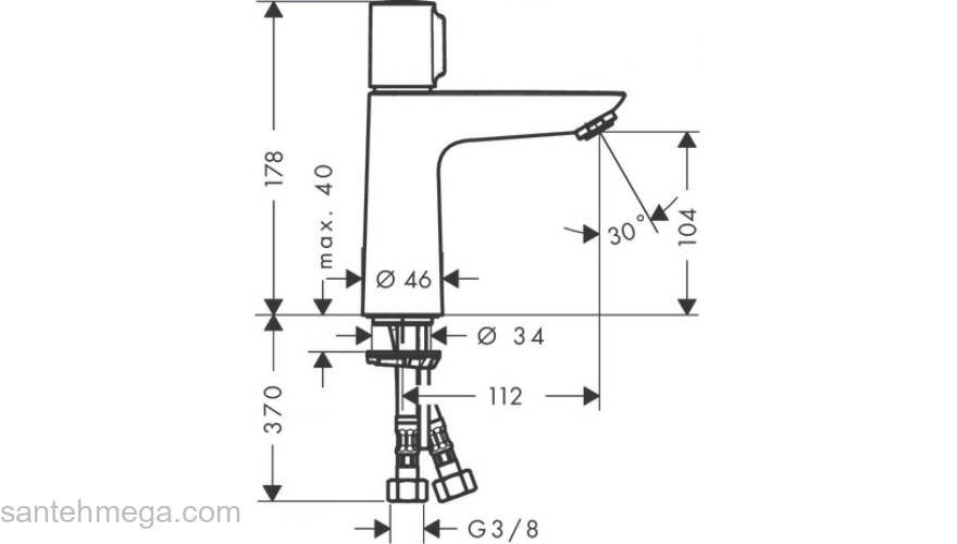 Смеситель для раковины 110, однорычажный, без сливного набора Hansgrohe 71751000, хром. Фото