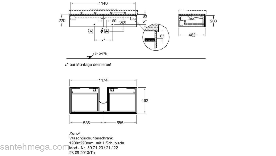 Тумба под раковину KERAMAG Xeno² 807121000. Фото