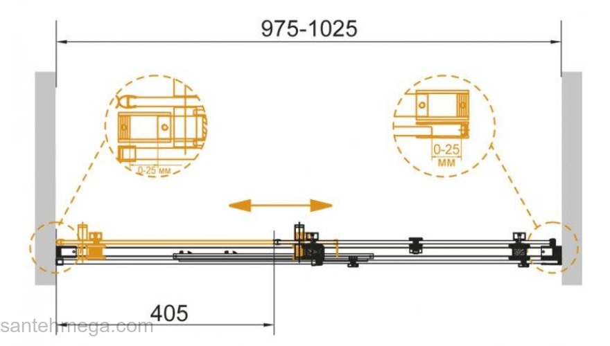 Душевая дверь CEZARES Stylus-Soft STYLUS-SOFT-BF-1-100-C-Cr. Фото