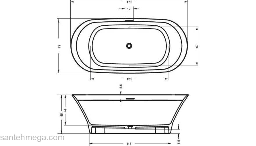 Ванна RIHO BARCA BS6000500000000. Фото