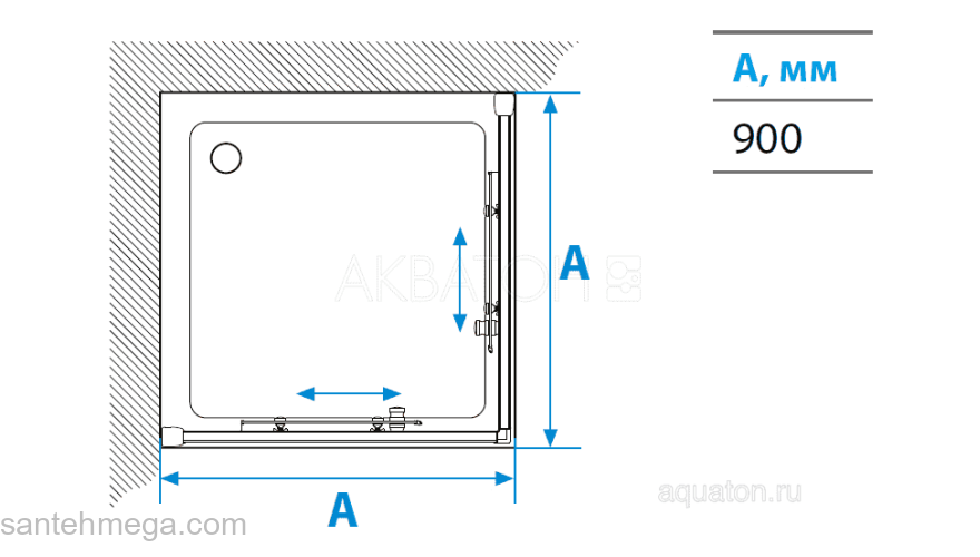 Душевое ограждение Акватон Ritsa квадратное 90х90х200 1AX009SSXX000. Фото