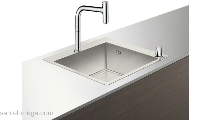 Кухонная мойка с встроенным смесителем Hansgrohe C71-F450-06 55x50 43201000. Фото