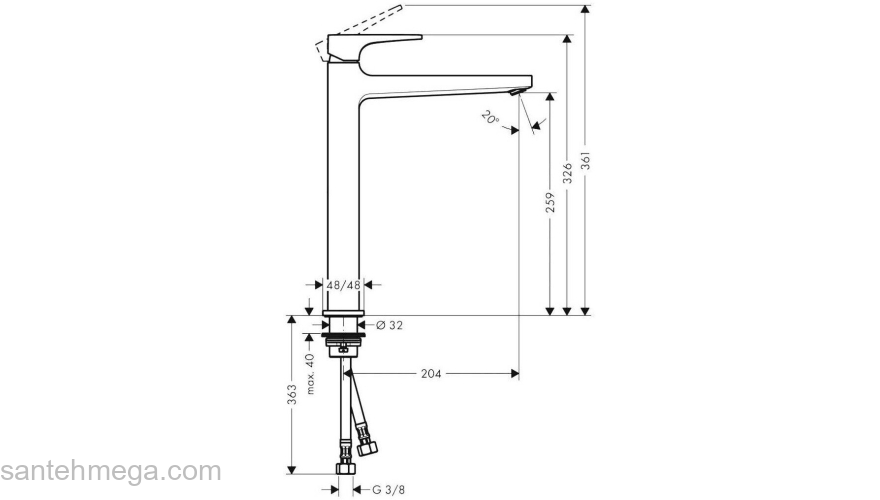 Смеситель для раковины Hansgrohe Metropol 32512700. Фото