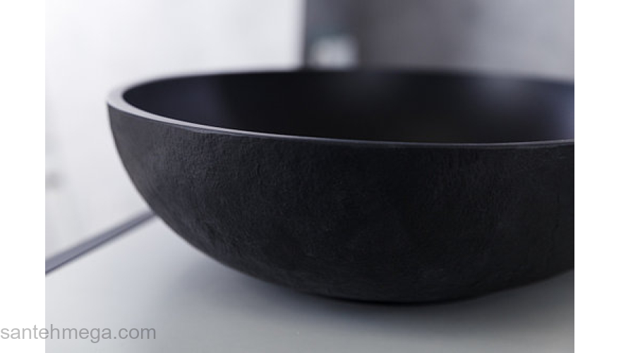 Раковина ACQUABELLA COLEZZIONI 58х38 LAVABO_ON-TOP_OVAL_SLATE_NEGRO. Фото
