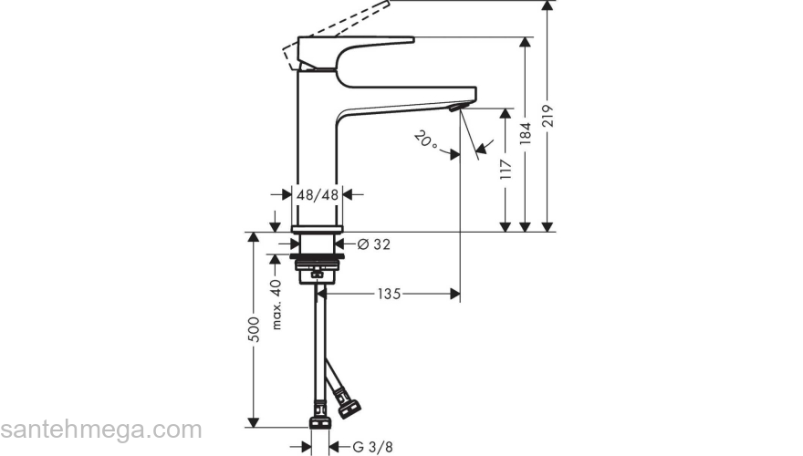 Смеситель для раковины Hansgrohe Metropol 32507000. Фото