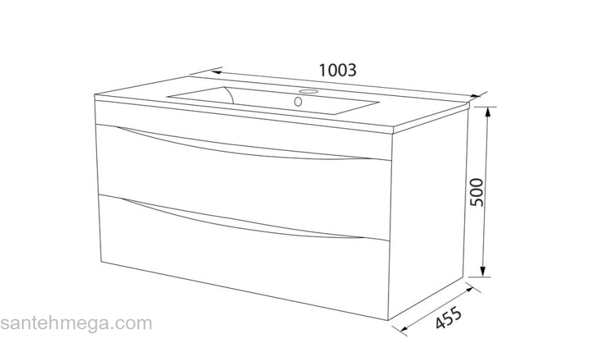 Тумба подвесная белая 100 см Cloud  IDDIS CLO10W1i95. Подходит умывальник: 0131000i28. Фото