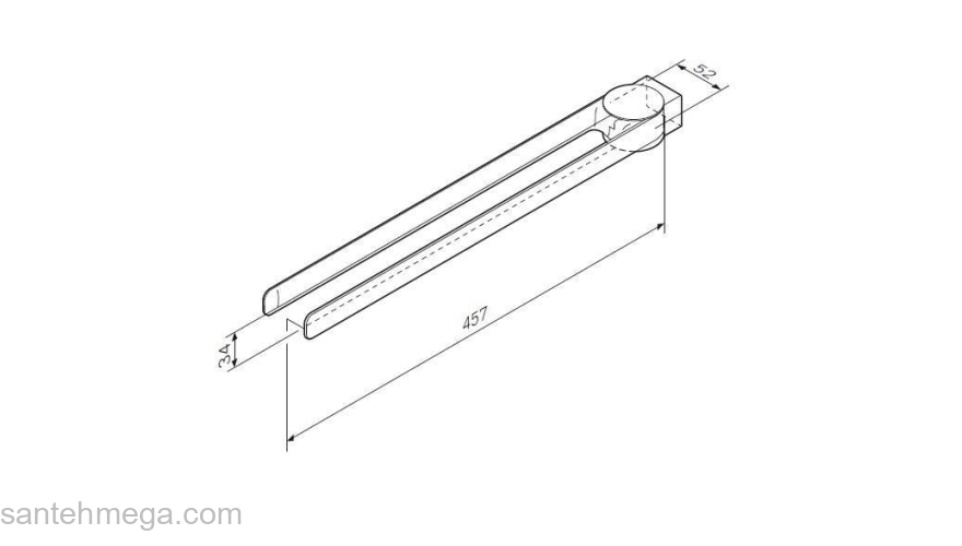 Двойная вешалка-вертушка для полотенец AM.PM Inspire 2.0 A50A32600 для ванной комнаты. Фото