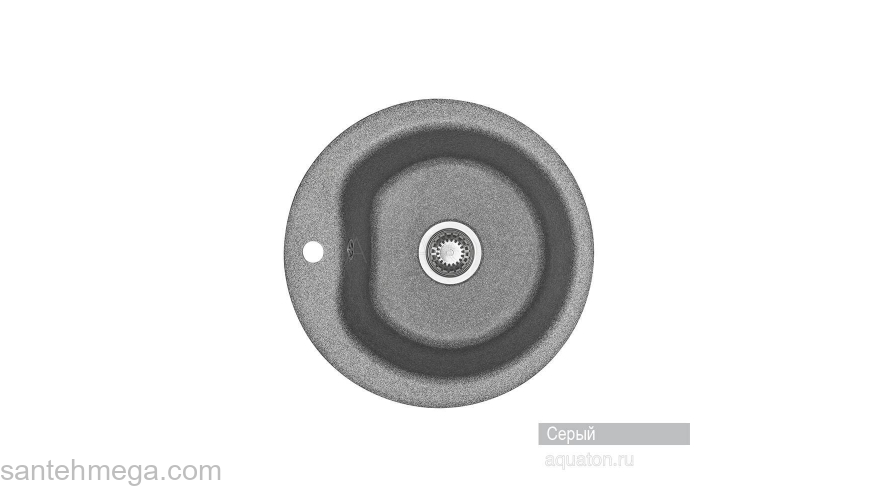 Мойка для кухни Акватон Мида круглая серая 1A712732MD230. Фото