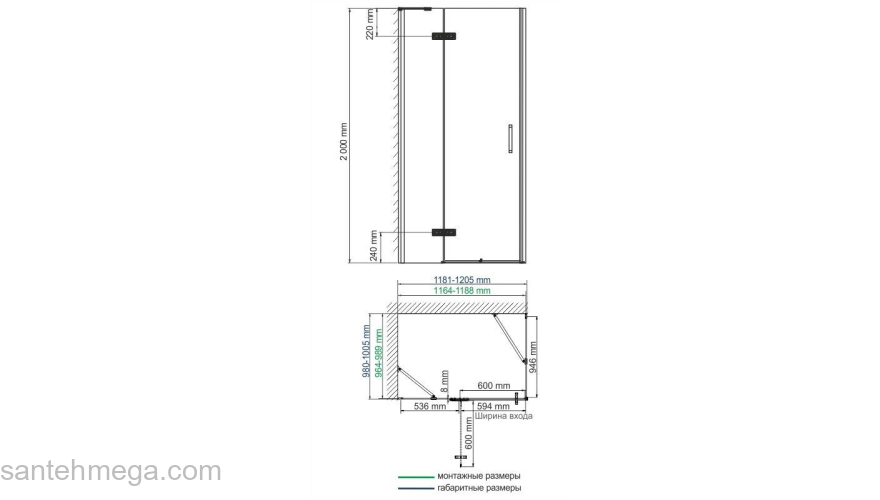 Душевой уголок WASSERKRAFT Aller 10H10L BLACK. Фото