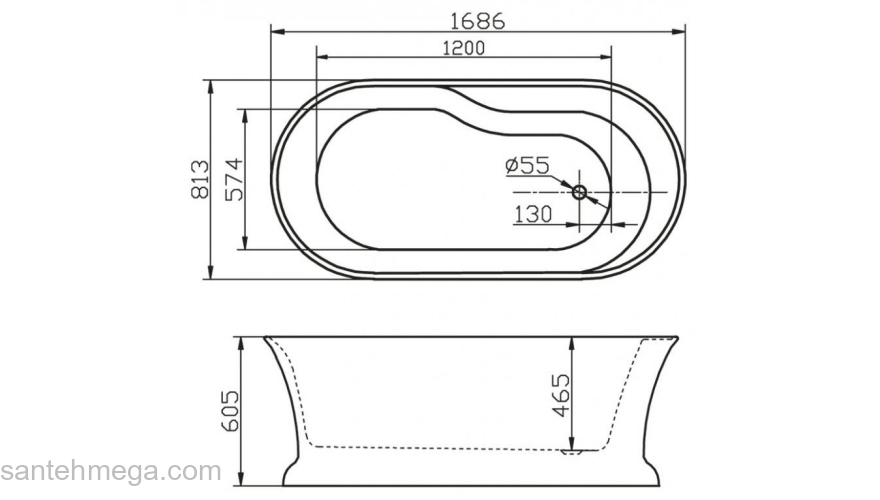 Ванна акриловая отдельностоящая BELBAGNO BB300. Фото