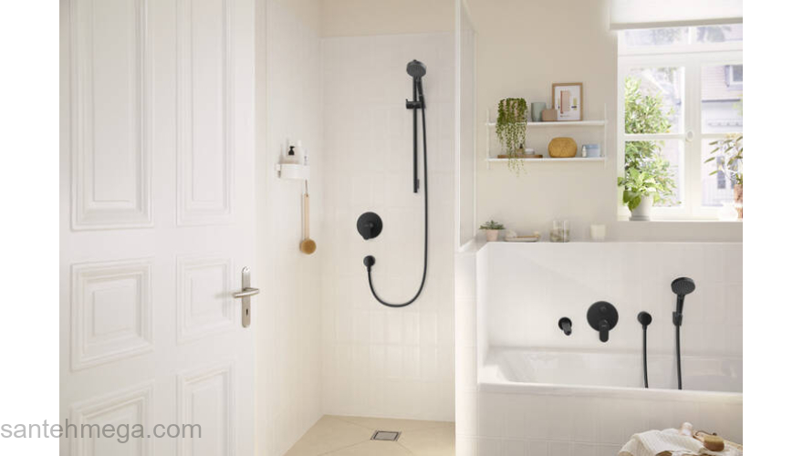 72466670 HANSGROHE  Rebris S смеситель для ванны (внешняя часть), матовый черный. Фото