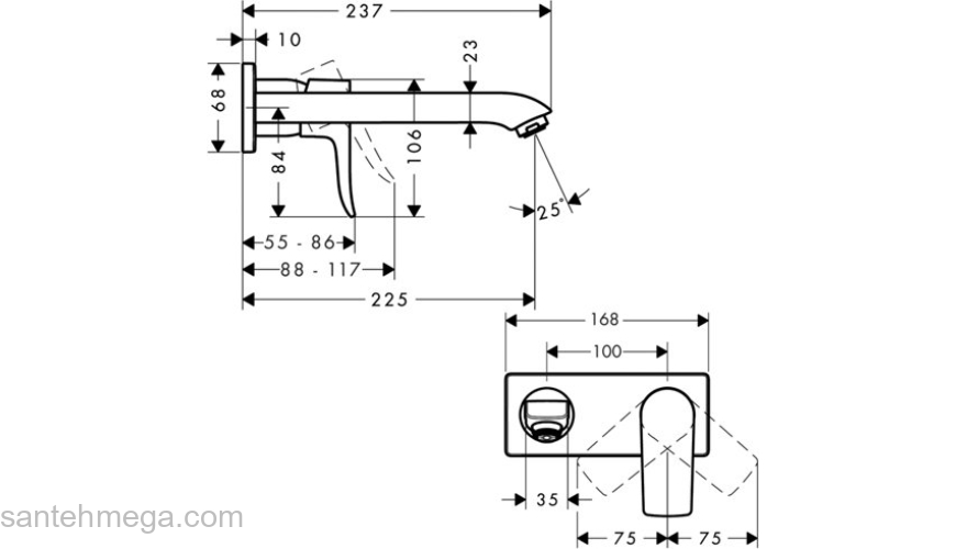 Смеситель для раковины Hansgrohe Metris 31086000. Фото