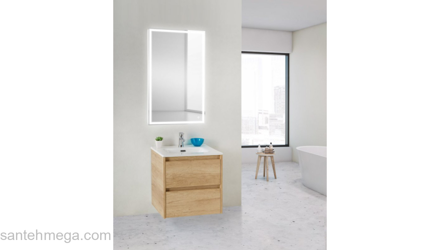 Тумба под раковину подвесная BELBAGNO KRAFT 39-600/390-2C-SO-RNN Rovere Nebrasca Nature. Фото