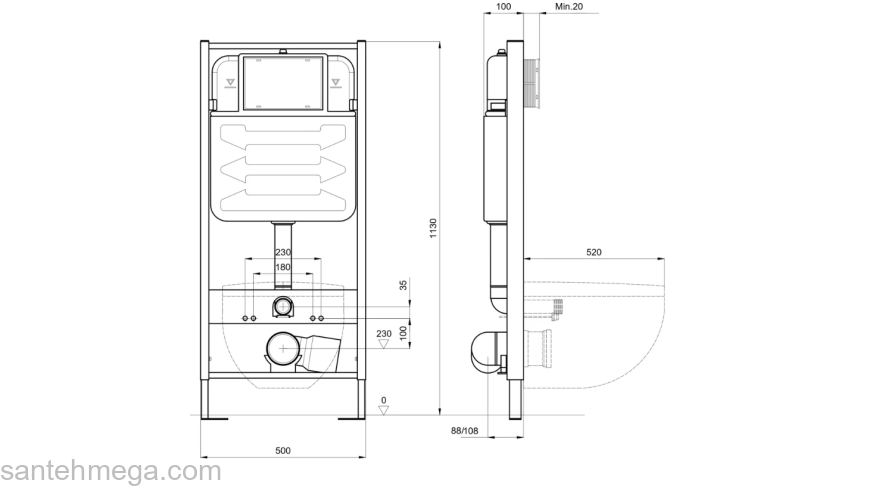 Унитаз с инсталляцией Set Aquatek Оберон INS-0000012+AQ1363W-00. Фото