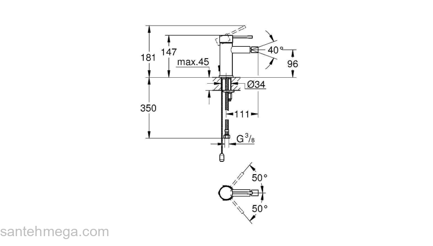 Смеситель для биде GROHE Essence+ 32934001. Фото