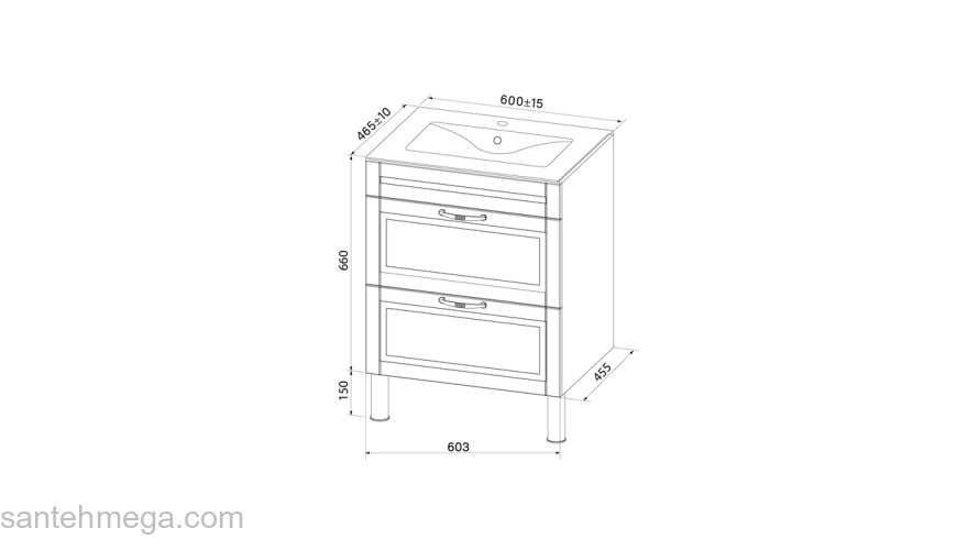 Тумба с умывальником напольная 60 см синий Oxford IDDIS OXF60N0i95K подходит умыв. 0136000i28. Фото