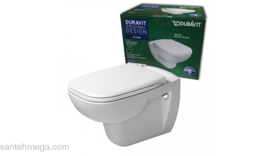 Унитаз подвесной с сиденьем DURAVIT D-Code Rimless SET 45700900A1. Фото