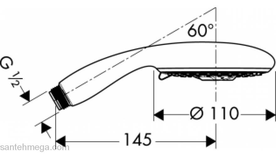 Душевая лейка HANSGROHE Raindance E 100 AIR 3 jet 28502000. Фото