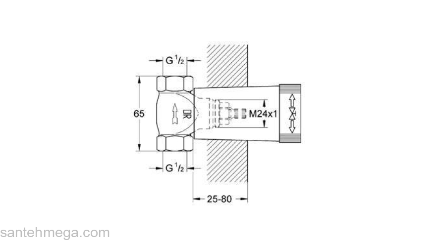 Механизм скрытого вентиля GROHE 29811000. Фото