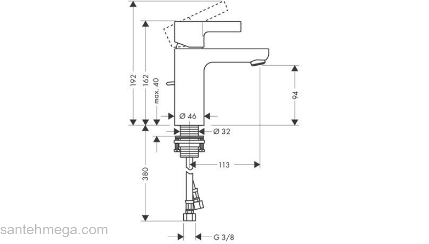 Смеситель для раковины Hansgrohe Metris S 31060000. Фото