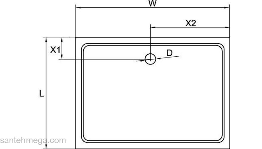 Душевой поддон SMC (стеклокомпозит) CEZARES TRAY-M-AH-100/90-35-W. Фото