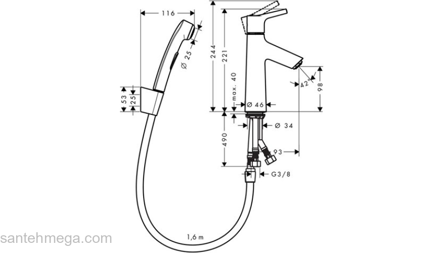 Набор для биде Hansgrohe Talis S 72290000. Фото