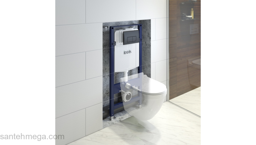 Комплект 2 в 1: инсталляция и клавиша смыва черн. Optima Home IDDIS OPH00MBi32K. Фото