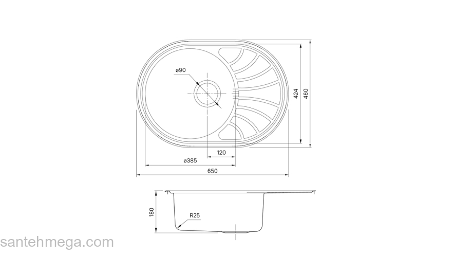 Мойка нерж. сталь шелк 650*460 Suno S IDDIS SUN65SDi77. Фото