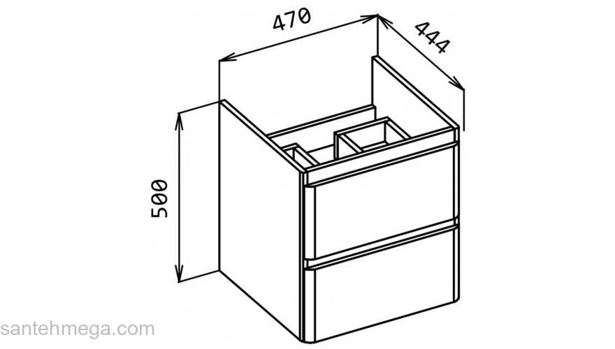 Тумба под раковину подвесная BELBAGNO ALBANO-CER-500-2C-SO-BL Bianco Lucido. Фото