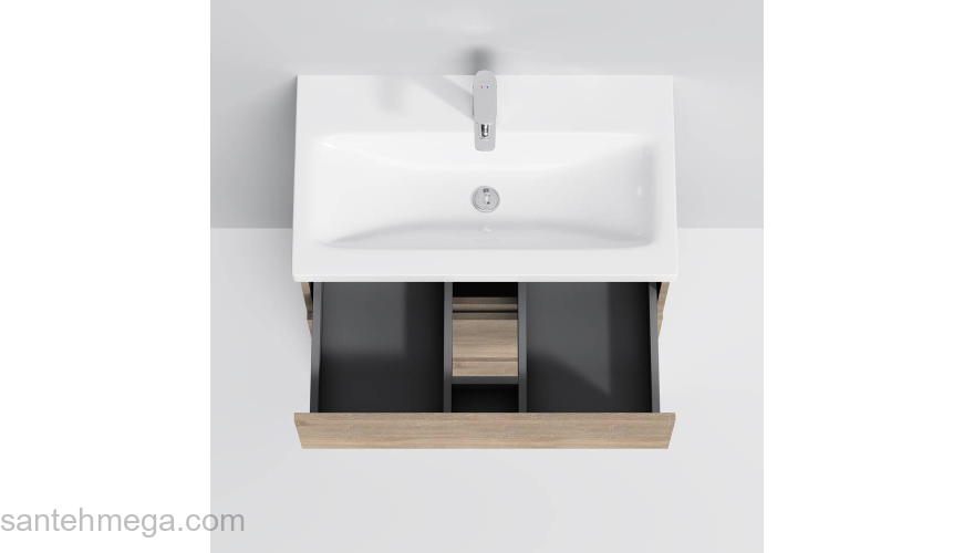 База под раковину напольная 75 см, 3 ящика, светлый дуб AM.PM Gem S M91FSX0752OF. Фото