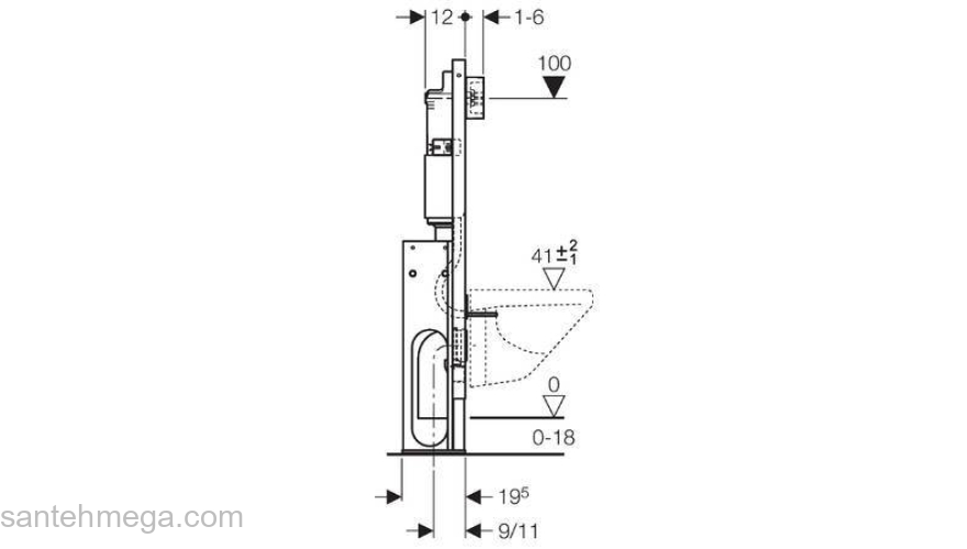 Монтажный элемент GEBERIT Duofix UP100 457.570.00.1. Фото