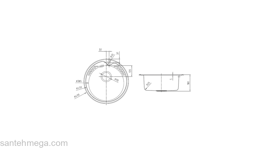 Мойка с сифоном арт. S11UPS0i84 нерж. cталь шелк D490 Suno S IDDIS SUN49S0i77S. Фото