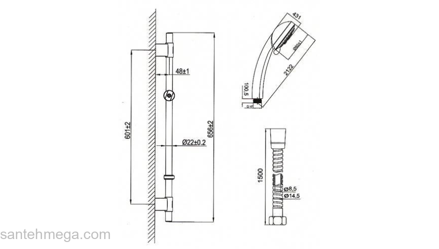 Душевой гарнитур IDDIS Aquashower TSH1501. Фото