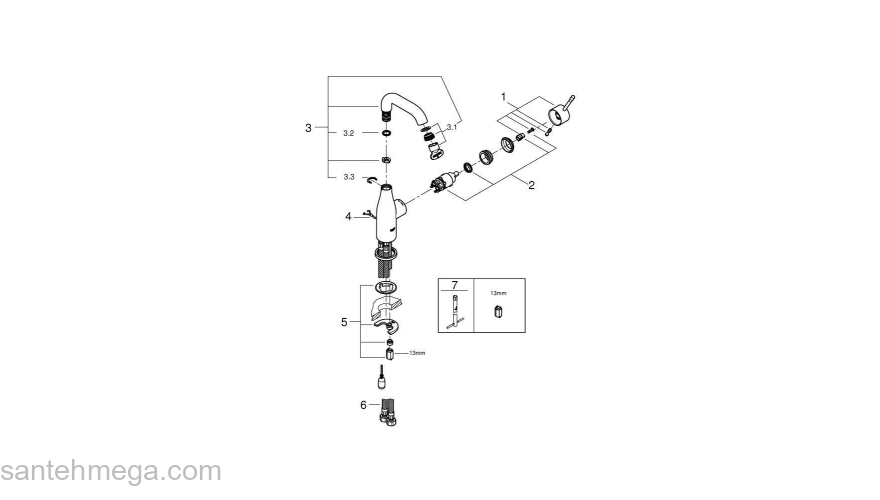 Смеситель для раковины GROHE Essence New 23480001. Фото