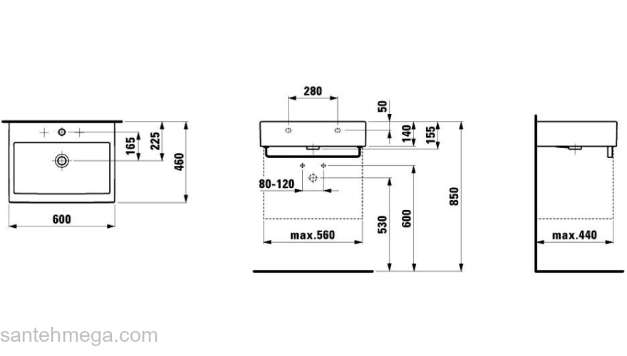 Раковина накладная LAUFEN Living City 60х46 8.1743.3.000.104.1. Фото