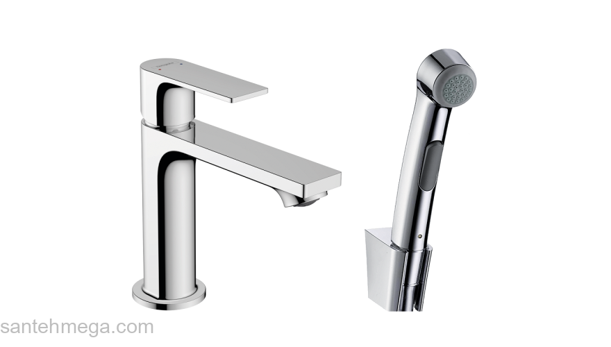 72216000 HANSGROHE  Rebris E смеситель для раковины 110, с гигиеническим душем. Фото