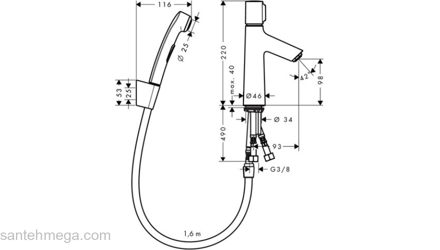 Набор для биде Hansgrohe Talis Select S 72291000. Фото