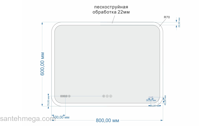 CERSANIT Зеркало LED 070 DESIGN PRO 80 LU-LED070*80-p-Os. Фото