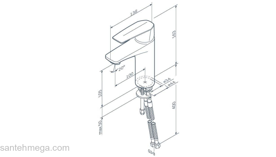 Смеситель для раковины AM.PM Gem F90A02100. Фото