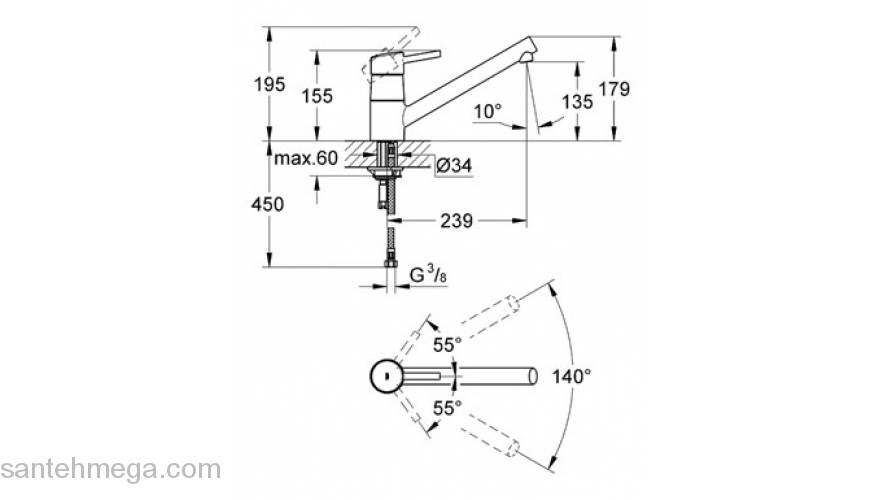 Смеситель для мойки GROHE Concetto New 32659001. Фото