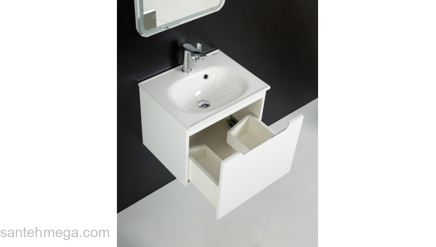 Тумба под раковину подвесная BELBAGNO ETNA-500-1C-SO-BL-P Bianco Lucido. Фото