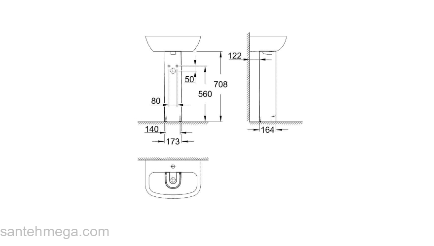 Пьедестал GROHE Bau Ceramic 39425000. Фото