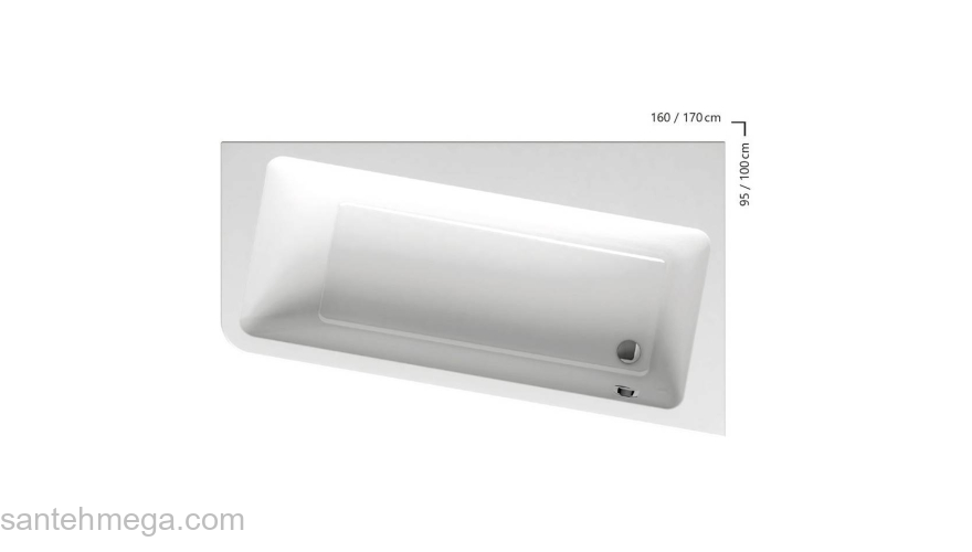 Ванна RAVAK 10° 160х95 C841000000 правая. Фото