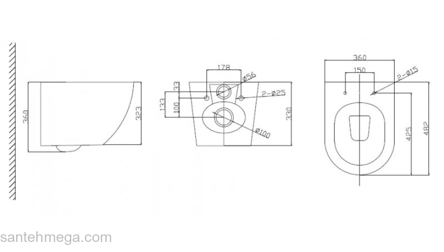 Унитаз подвесной безободковый с сиденьем Soft-Close BELBAGNO Uno BB3105CHR/SC. Фото