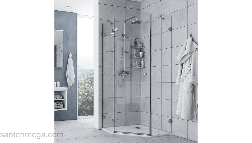 Душевое ограждение Акватон Lax FES L пятиугольное 90х90х200 1AX021SSXX000. Фото