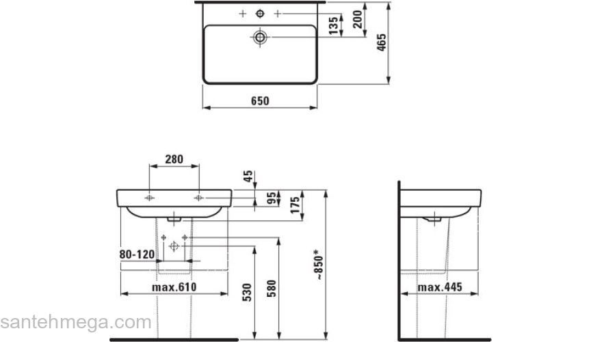 Раковина подвесная LAUFEN Pro S 65x46 8.1096.4.000.104.1. Фото