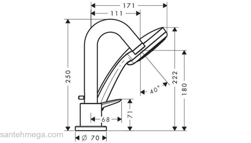 Смеситель для ванны Hansgrohe Logis 71313000. Фото