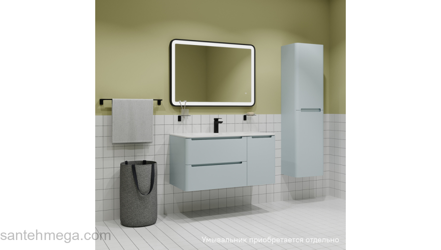 Тумба подвесная 100 см голубой Edifice IDDIS EDI10B0i95  подходит умыв. 0101000i28. Фото